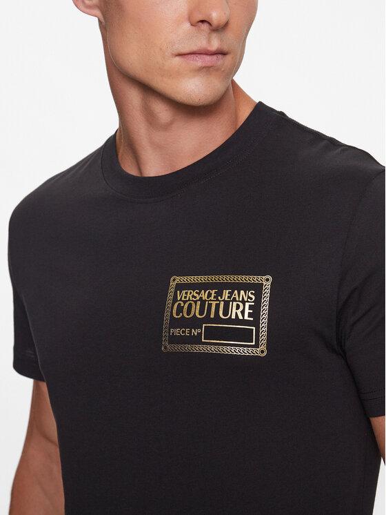 Versace Jeans Couture Versace Jeans Couture Тишърт 75GAHT12 Черен Regular Fit