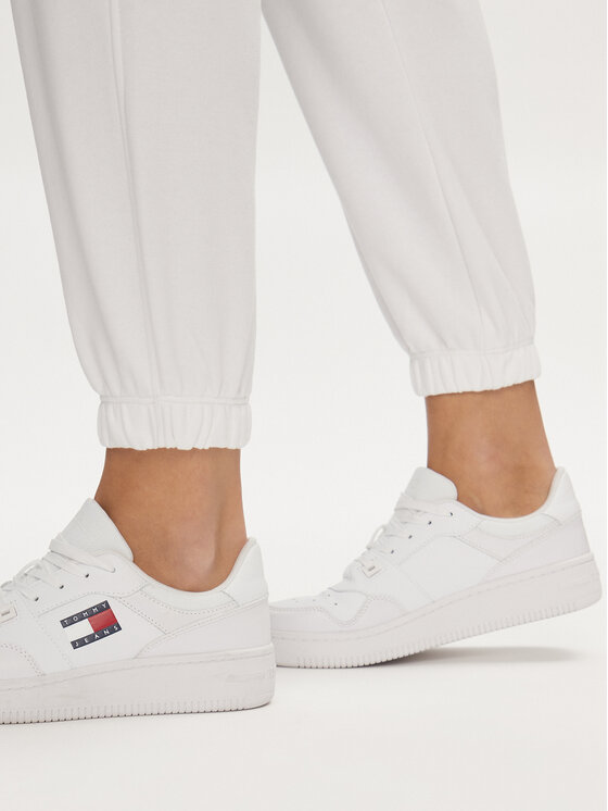 Tommy Jeans Tommy Jeans Teplákové kalhoty Script DW0DW17771 Bílá Relaxed Fit