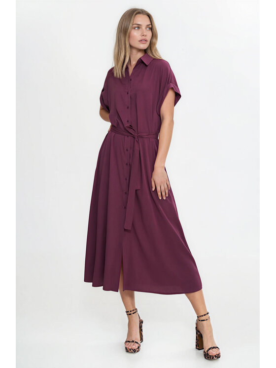 NIFE NIFE Košeľové šaty S301 Fialová Loose Fit