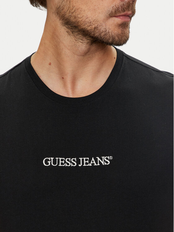 Guess Jeans Guess Jeans Póló M4YI52 K8HM0 Fekete Regular Fit