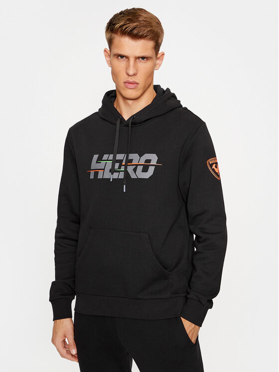 Rossignol Džemperis ar kapuci Hero Hoodie RLMMS11 Melns Regular Fit