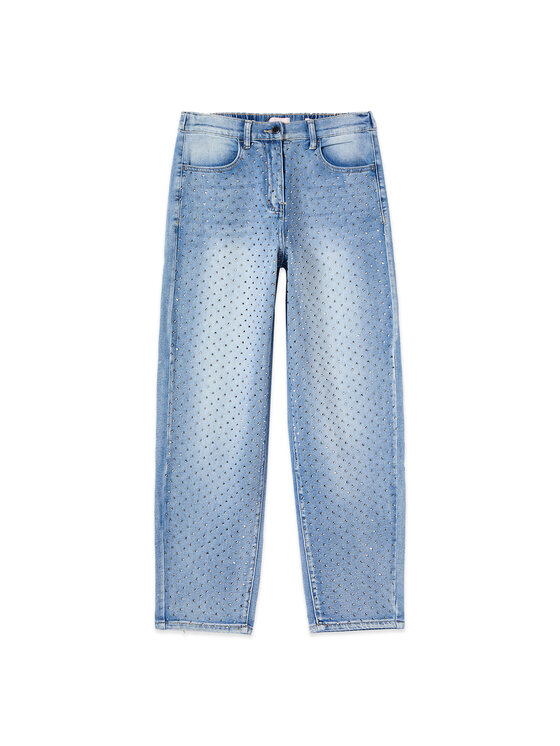 Oltre Oltre Jeansy P422R009374N004 Turkusowy Boy Fit