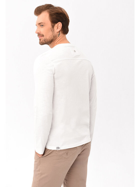 Volcano Volcano Longsleeve L-CASH Biały Regular Fit
