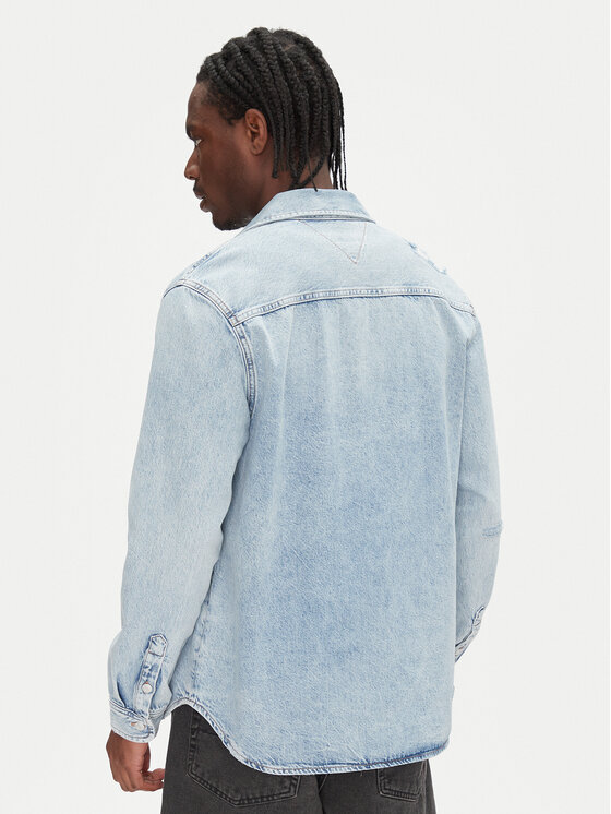 Tommy Jeans Tommy Jeans džínová košile DM0DM21362 Modrá Regular Fit