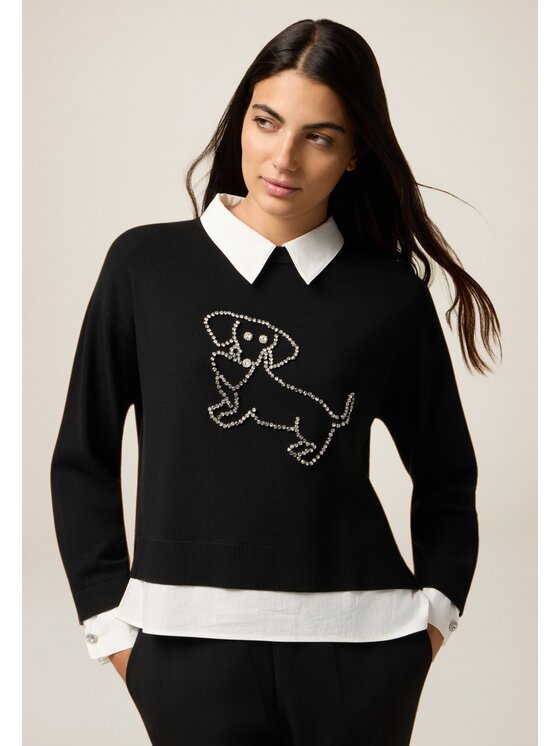 Oltre Oltre Maglione M328J005068N0Z3 Nero Regular Fit