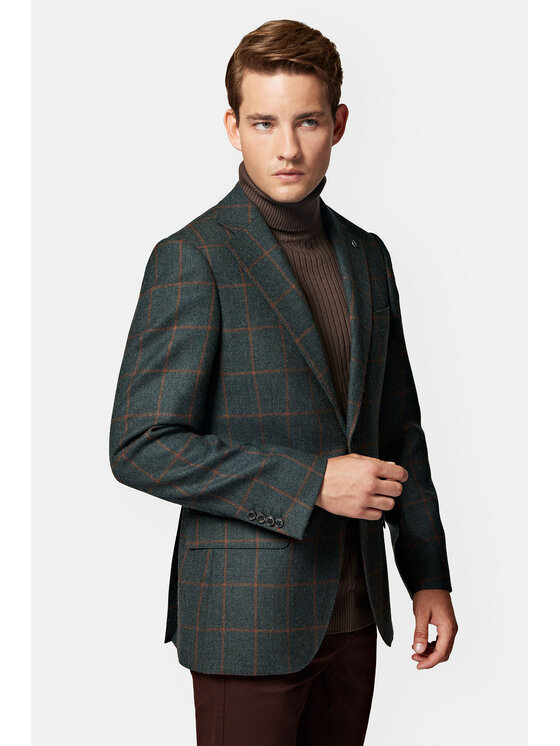 Lancerto Lancerto Marynarka Batumi MA073223000003 Zielony Slim Fit