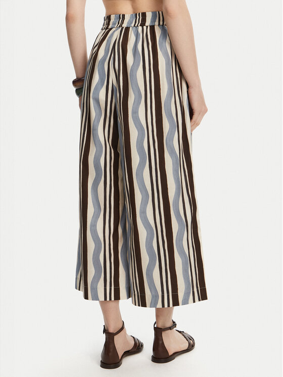 Weekend Max Mara Weekend Max Mara Pantaloni culotte Virgin 2515131102 Albastru celest Relaxed Fit