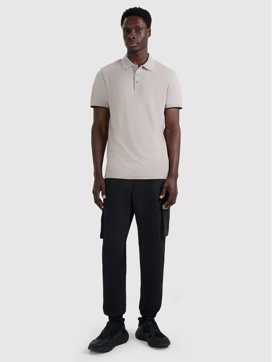 4F 4F Polo MIDSHOP TEXTILE Szary jasny Regular Fit