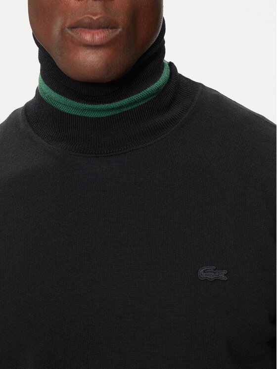 Lacoste Lacoste Bluză cu gât AH1959 Negru Regular Fit