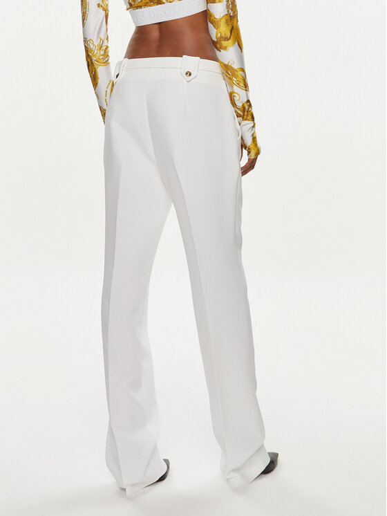 Versace Jeans Couture Versace Jeans Couture Hlače iz tkanine 76HAA111 Bela Slim Fit