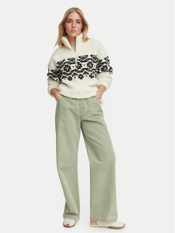 Roxy Roxy Polar ERJPF03178 Kremowy Relaxed Fit