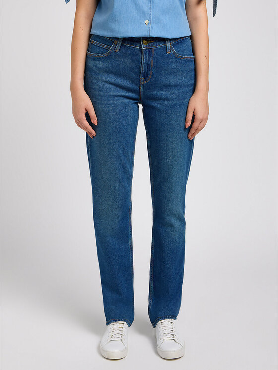 Lee Lee Jeansy MARION STRAIGHT Niebieski Regular Fit