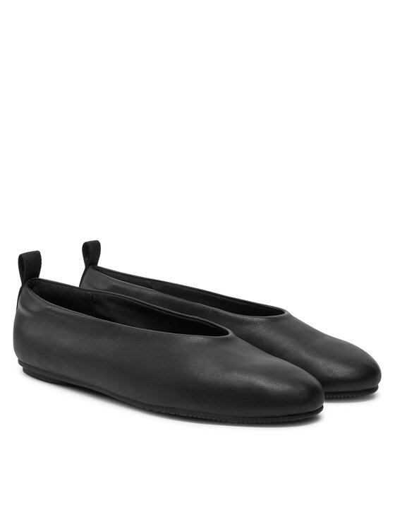 Calvin Klein Jeans Calvin Klein Jeans Μπαλαρίνες Ballerina Leather YW0YW01803 Μαύρο