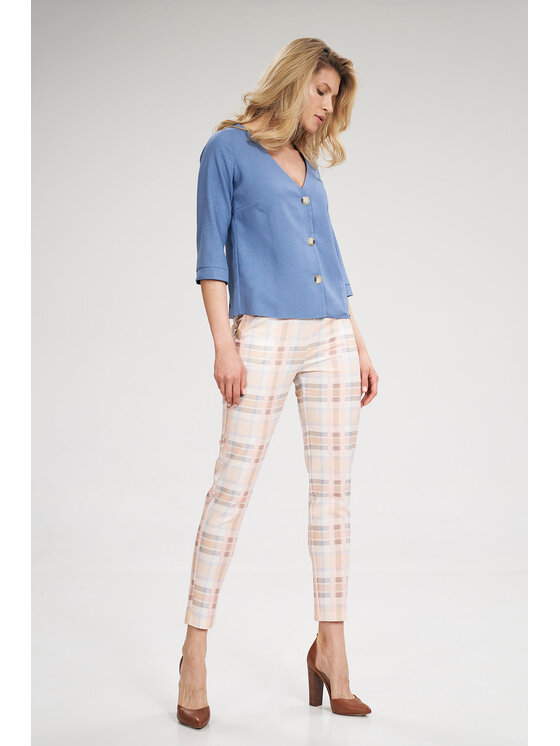 FIGL FIGL Blúzka M699 Modrá Regular Fit