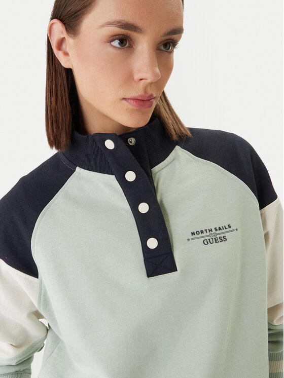 Guess Guess Світшот GUESS x NORTH SAILS W6GQ12 K3481 Зелений Regular Fit