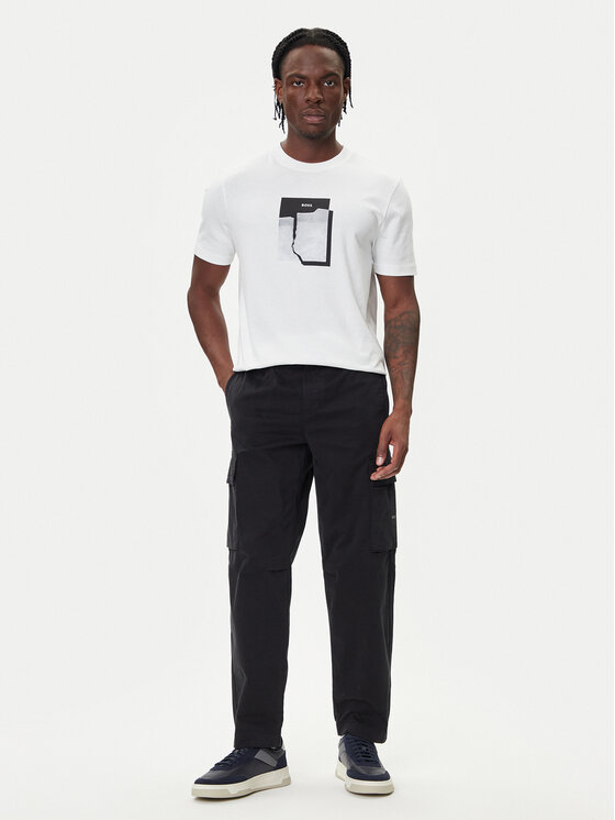 BOSS BOSS Tricou Te_Brokenice 50554640 Alb Regular Fit