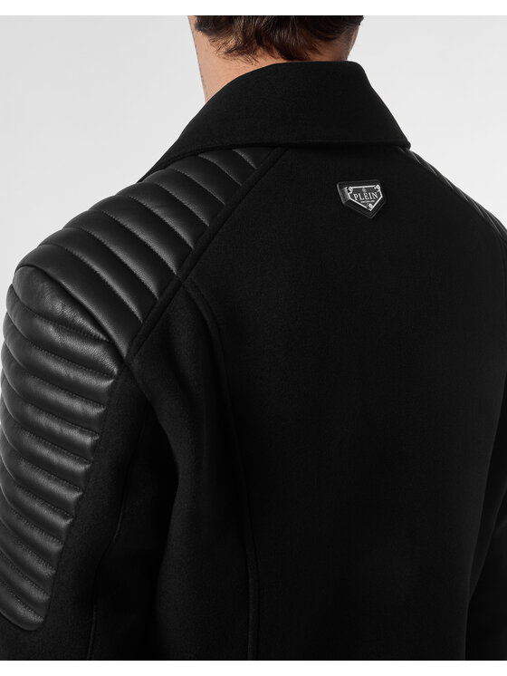 PHILIPP PLEIN PHILIPP PLEIN Chiodo di pelle 25551 Nero Regular Fit