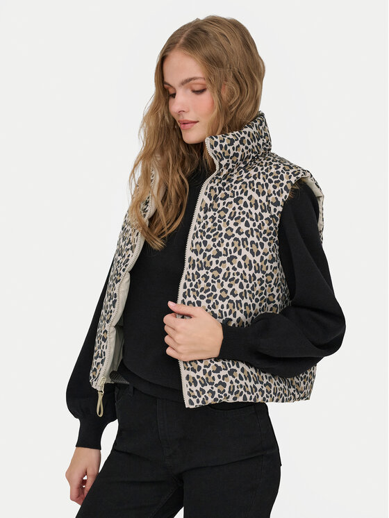 ONLY ONLY Αμάνικο Μπουφάν Tammy 15357509 Μπεζ Regular Fit