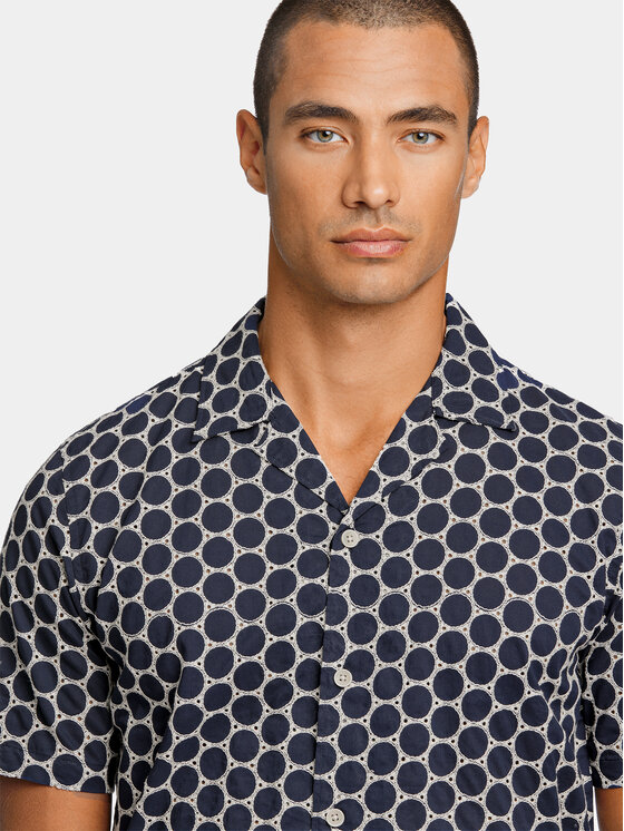 Lindbergh Lindbergh Koszula 30-203569 Granatowy Relaxed Fit