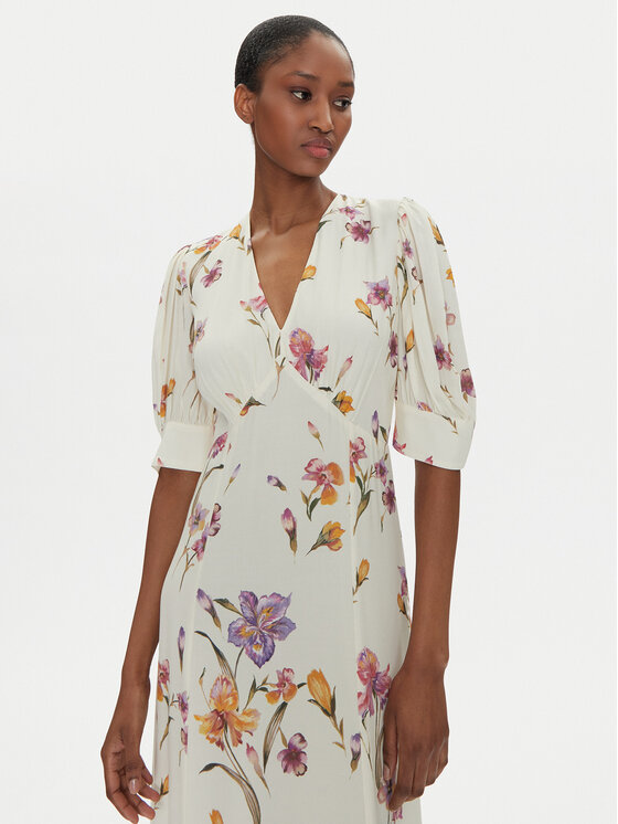 TWINSET TWINSET Poletna obleka 251TP2770 Écru Slim Fit