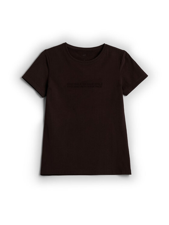 4F 4F T-Shirt SHADOWS ON MARS Brązowy ciemny Slim Fit