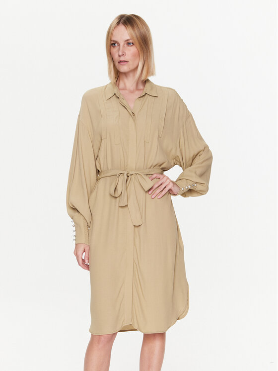 Bruuns Bazaar Košeľové šaty Lilli Thilda BBW3312 Hnedá Regular Fit