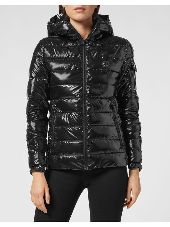 PHILIPP PLEIN PHILIPP PLEIN Vatovaná bunda 203 Čierna Regular Fit