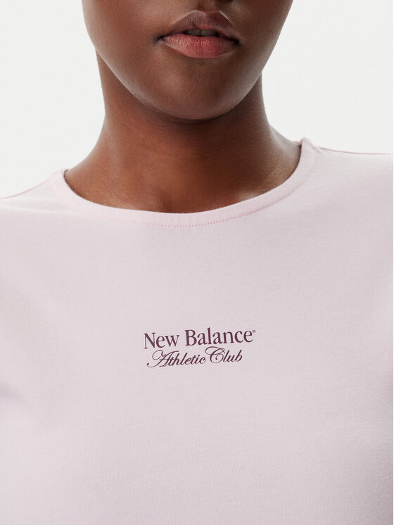 New Balance New Balance Marškinėliai WT51958 Rožinė Slim Fit