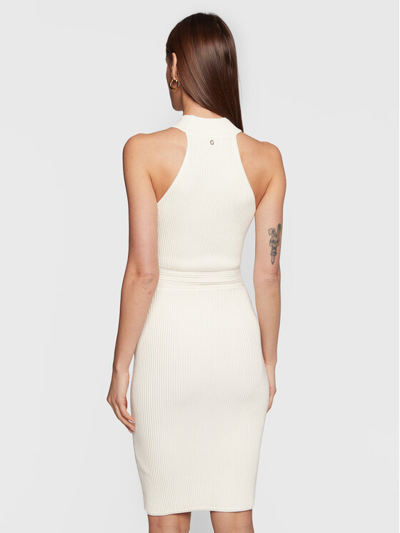 Guess Guess Трикотажна сукня Janice W3RK28 Z2YJ2 Écru Slim Fit