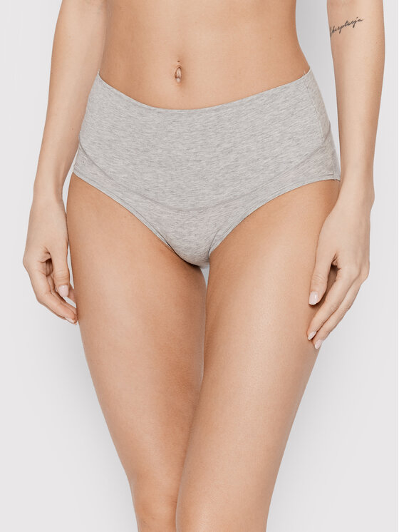SPANX Klasické nohavičky s vysokým pásom Cotton Control 40050R Sivá