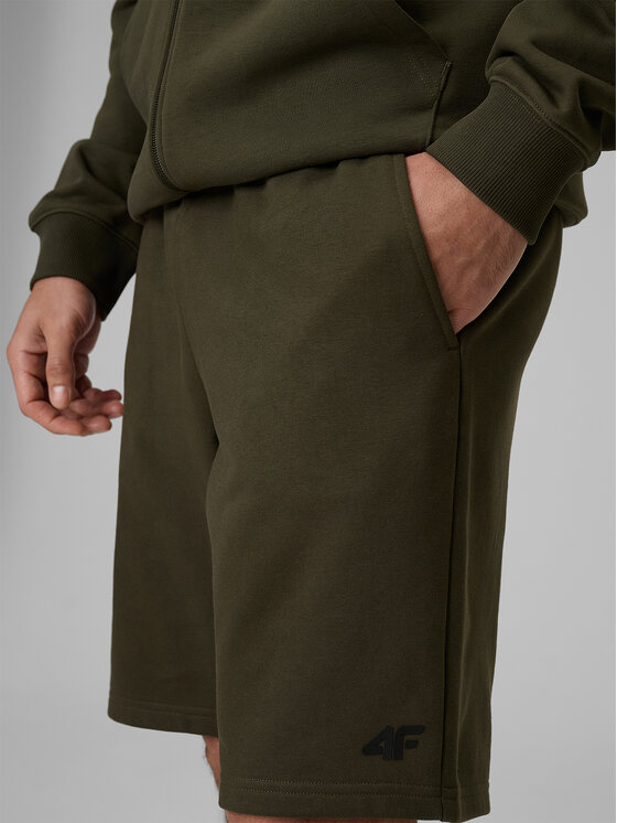 4F 4F Szorty sportowe BASIC+ Khaki Regular Fit