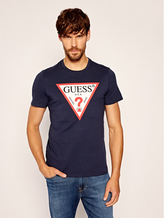 Guess T Shirt Cn Ss Original Logo Tee M0YI71 I3Z11 Tmavomodra Slim Fit Modivo.cz