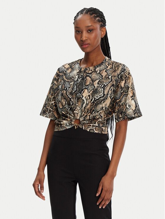 Just Cavalli Just Cavalli Póló 78PAHE01 Barna Regular Fit
