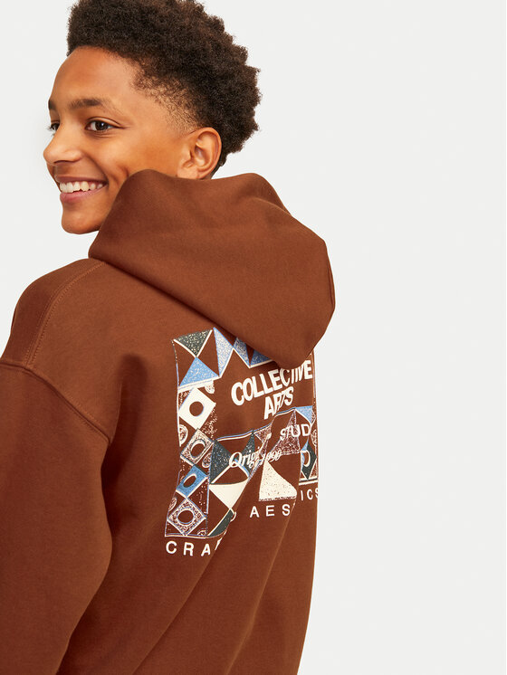 Jack&Jones Junior Jack&Jones Junior Jopa Noho Back Graphic 12263292 Rjava Relaxed Fit
