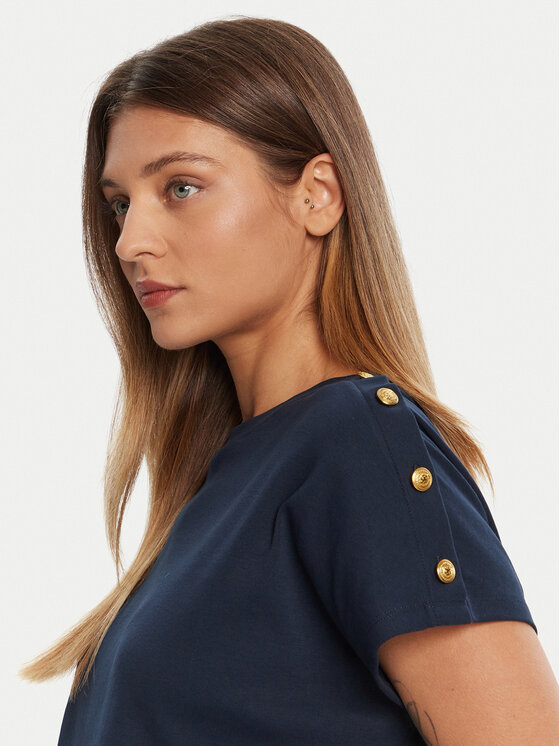 Tommy Hilfiger Tommy Hilfiger Póló Gold Button WW0WW47455 Sötétkék Regular Fit