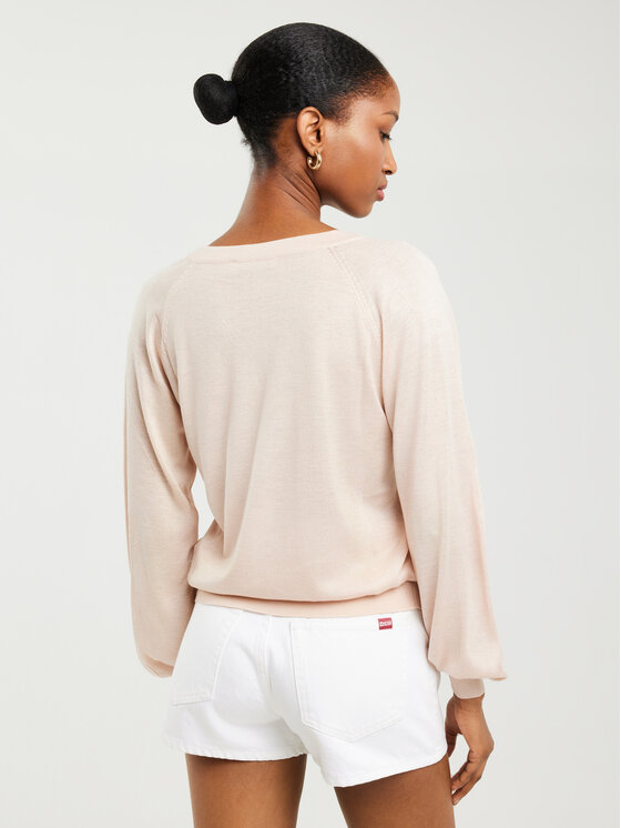 BIG STAR BIG STAR Sweter SIMONA Beżowy Basic Fit