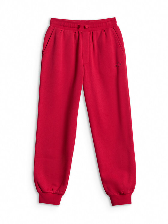 4F 4F Spodnie dresowe BASIC+ Czerwony Regular Fit