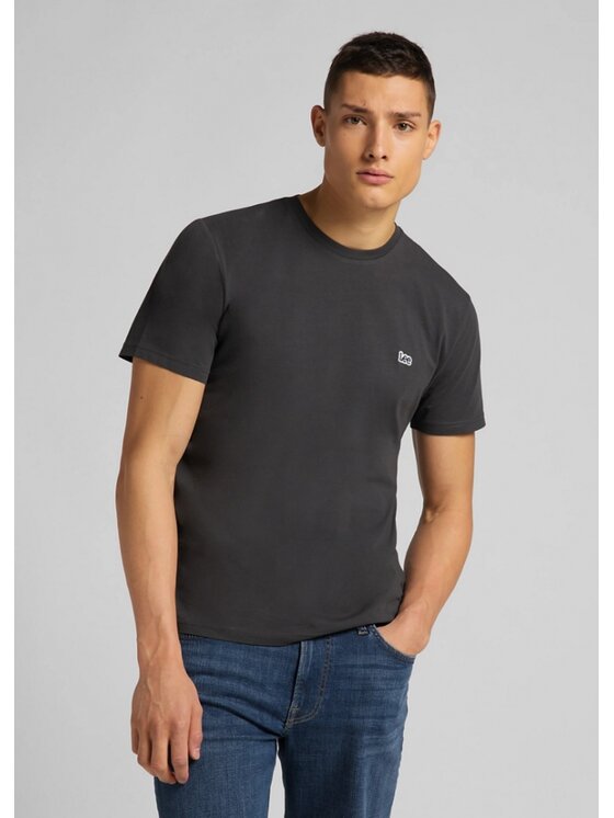 Lee Lee T-Shirt SS SMALL LOGO TEE Granatowy Regular Fit