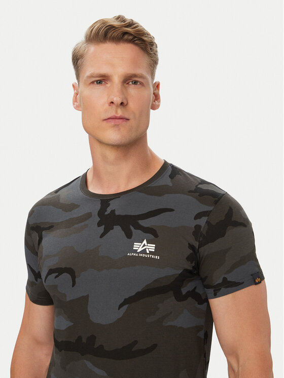 Alpha Industries Alpha Industries Футболка Basic T Small Logo Camo 188505C Сірий Regular Fit