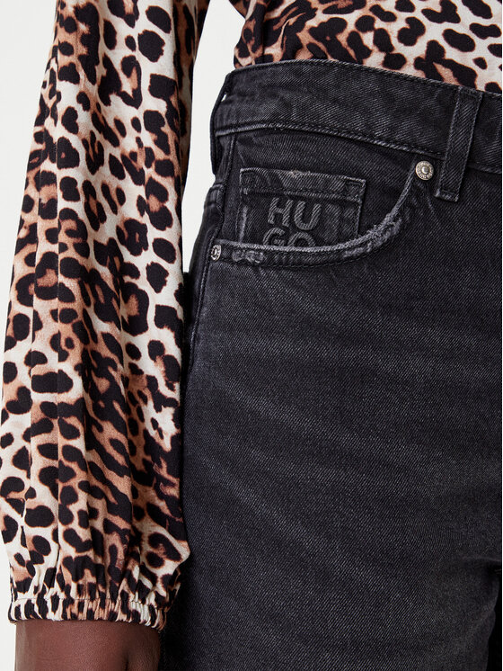 HUGO HUGO Traperice 50546496 Crna Wide Leg