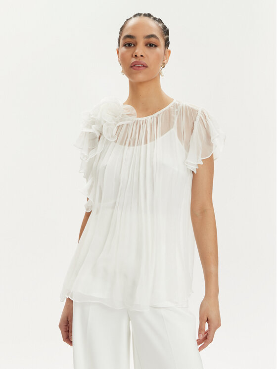 Nissa Nissa Bluse TOP14978 Weiß Regular Fit