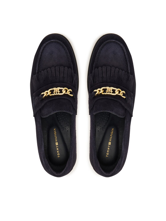 Tommy Hilfiger Tommy Hilfiger Loaferid Th Chain Fringe Suede Loafer FW0FW09918 Tumesinine