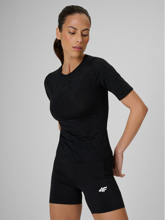 4F 4F Koszulka techniczna ACTIVE BY NATURE Czarny Slim Fit