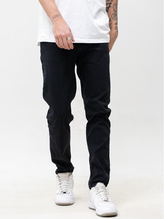 Jigga Wear Jigga Wear Jeansy KLASYCZNE Mini Haft Logo 38 Czarny Regular Fit