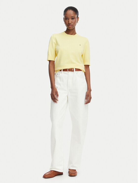 Tommy Hilfiger Tommy Hilfiger Megztinis WW0WW49705 Šviesiai geltona Regular Fit