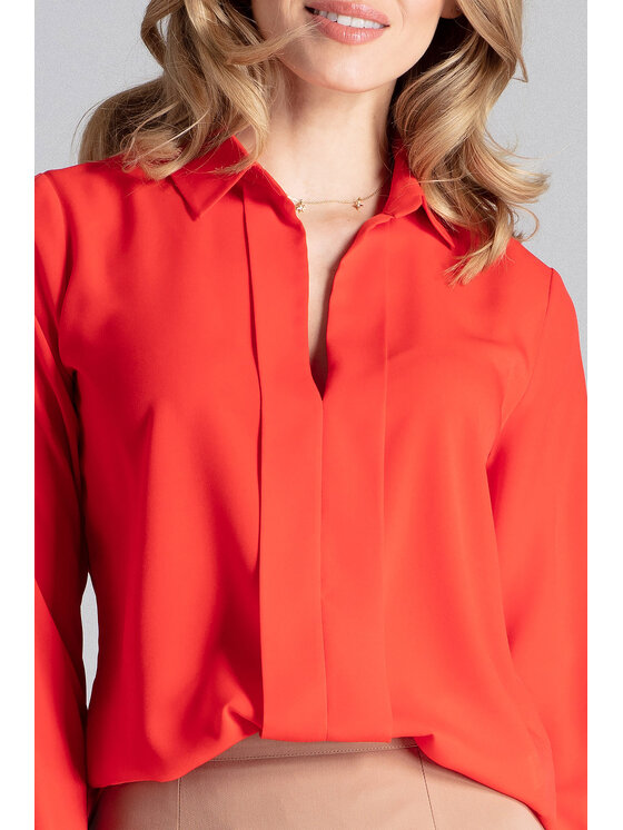FIGL FIGL Koszula M621 Czerwony Loose Fit