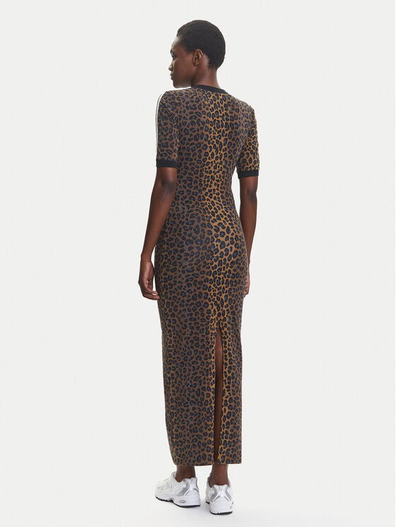 adidas adidas Kleid für den Alltag Leopard JW2773 Braun Slim Fit