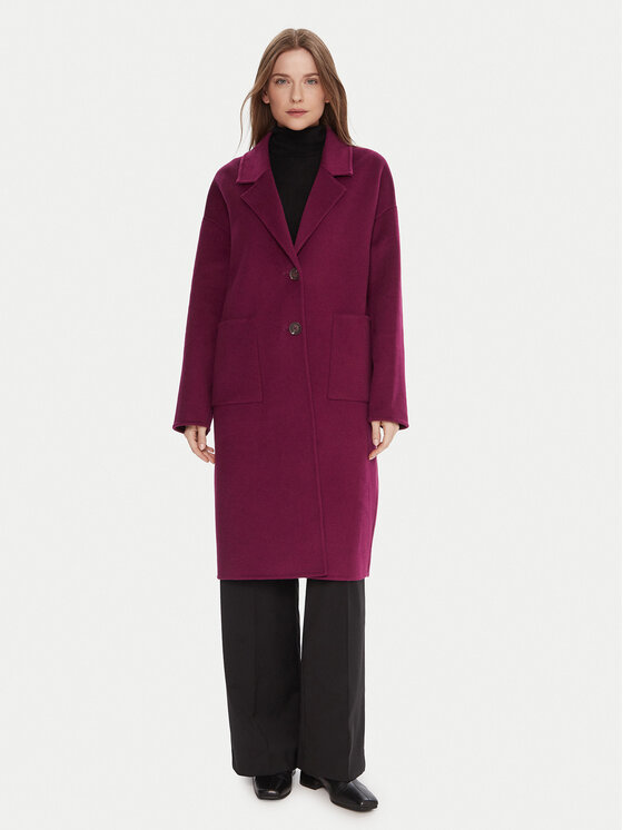 United Colors Of Benetton United Colors Of Benetton Gyapjú kabát 28F7DN082 Lila Regular Fit