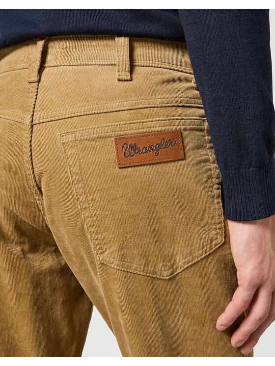 Wrangler Wrangler Spodnie materiałowe TEXAS SLIM Brązowy Regular Fit