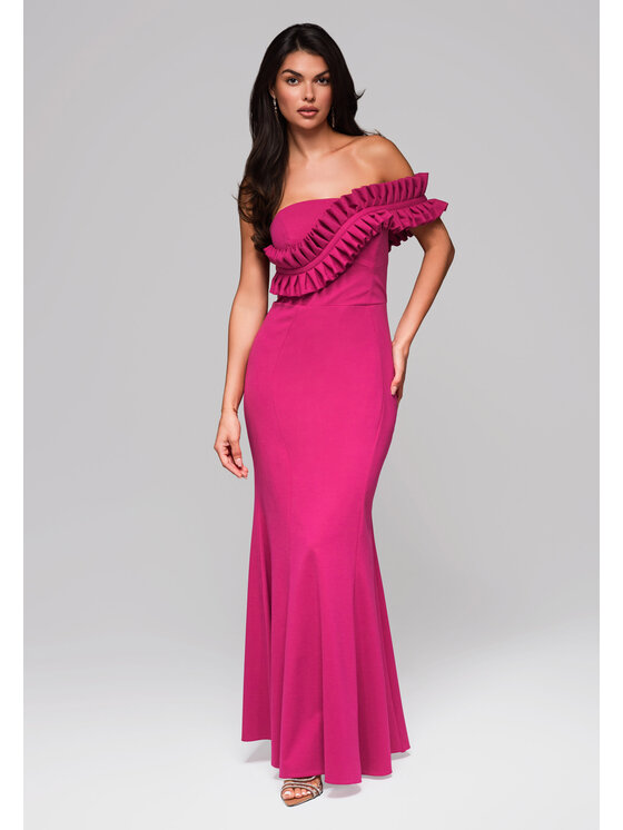 Ombre Ombre Sukienka wieczorowa LA-OM-DLR219 Różowy Regular Fit